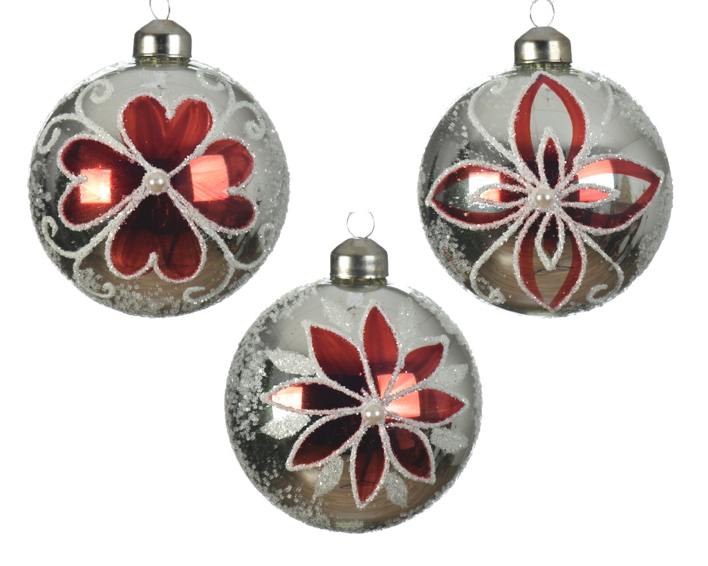 Boule de noel en verre  assortie dia8cm (copie)
