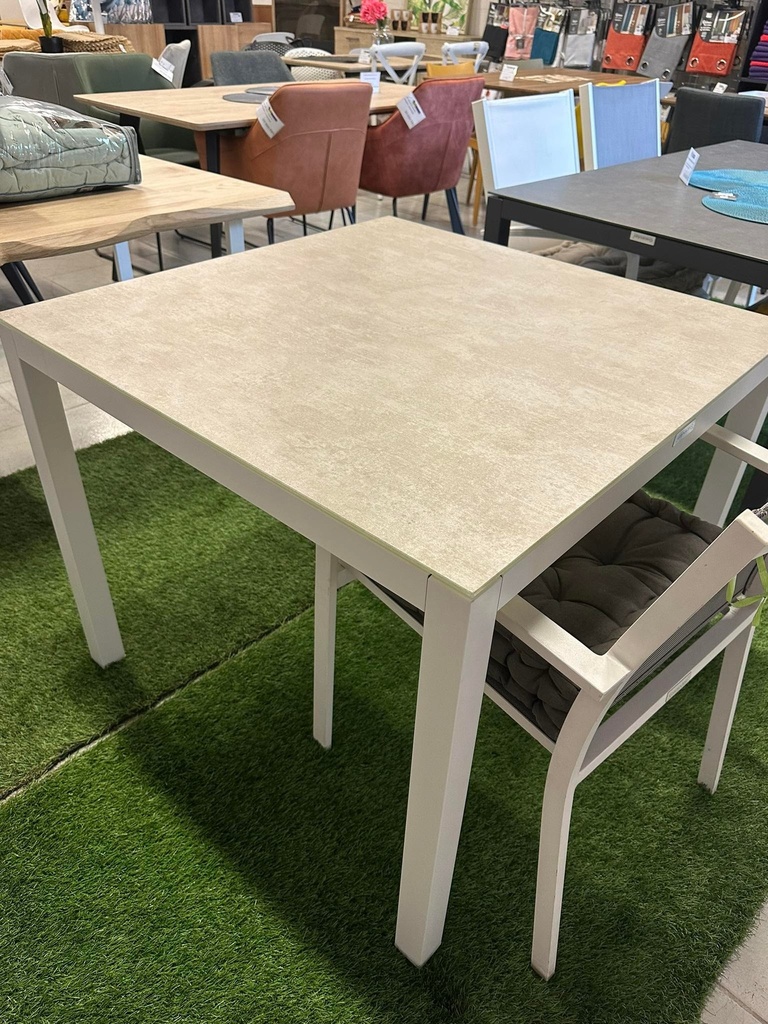 LISBON Table aluminium Charcoal 152*90cm vitre 8mm Ceramic Dark Grey (copie)