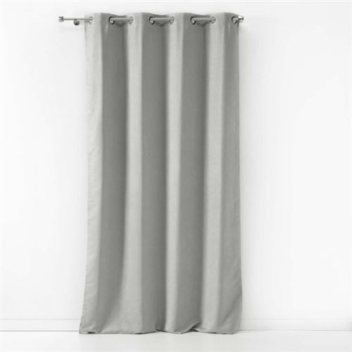Rideau à oeillets 140x240cm occultant suede uni SULTANE Gris