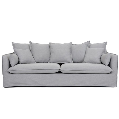Sofa 3 places 100% déhoussable Gris HOBART H84xL212xP104cm