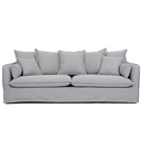 Sofa 3 places 100% déhoussable Gris HOBART H84xL212xP104cm