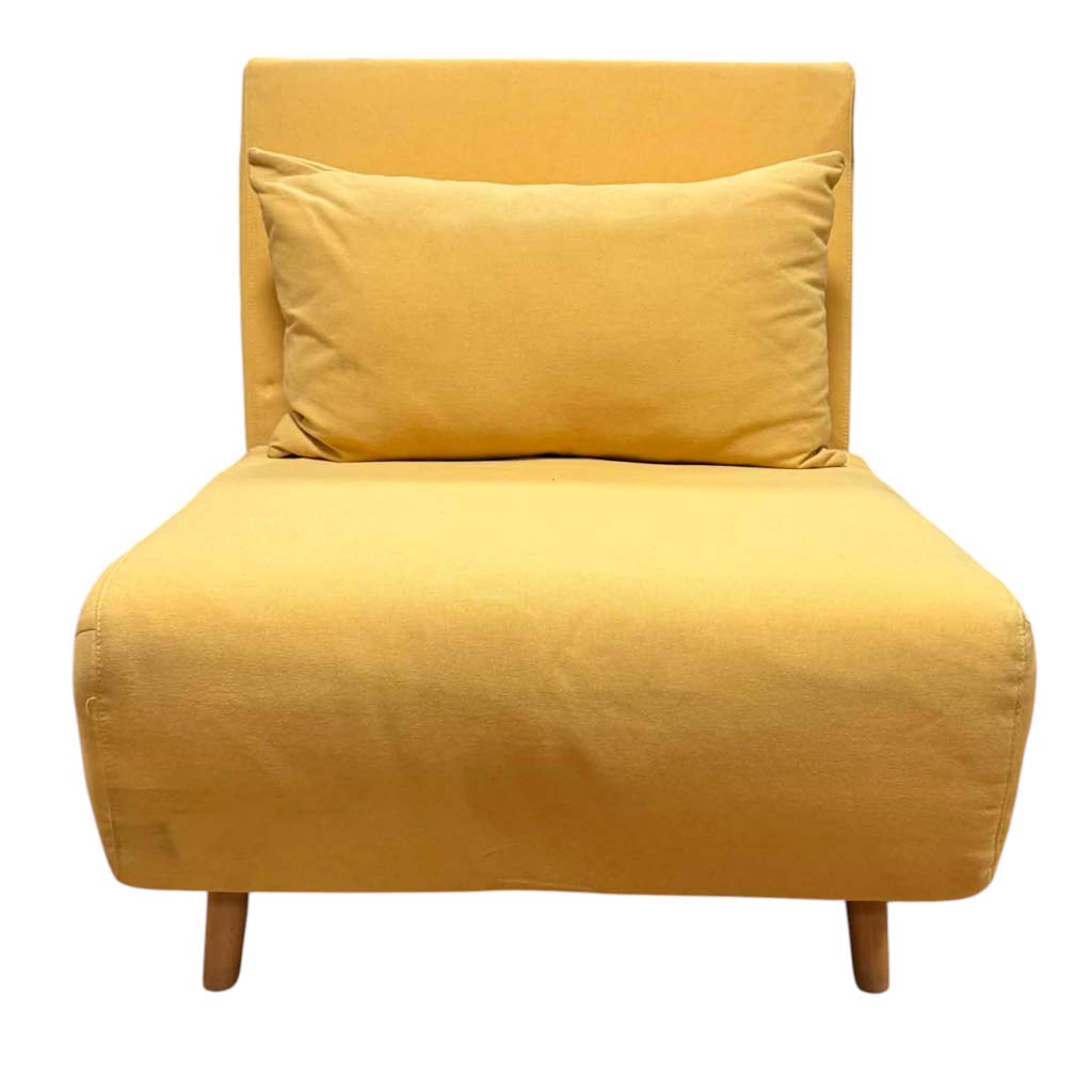 Fauteuil convertible BT18 Jaune H82xL76xP78 / Couchage H26xL76xP190