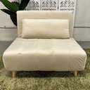 Fauteuil convertible CR01 Marron crème H82xL100xP90 / Couchage H26xL100xP190