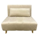 Fauteuil convertible CR01 Marron crème H82xL100xP90 / Couchage H26xL100xP190
