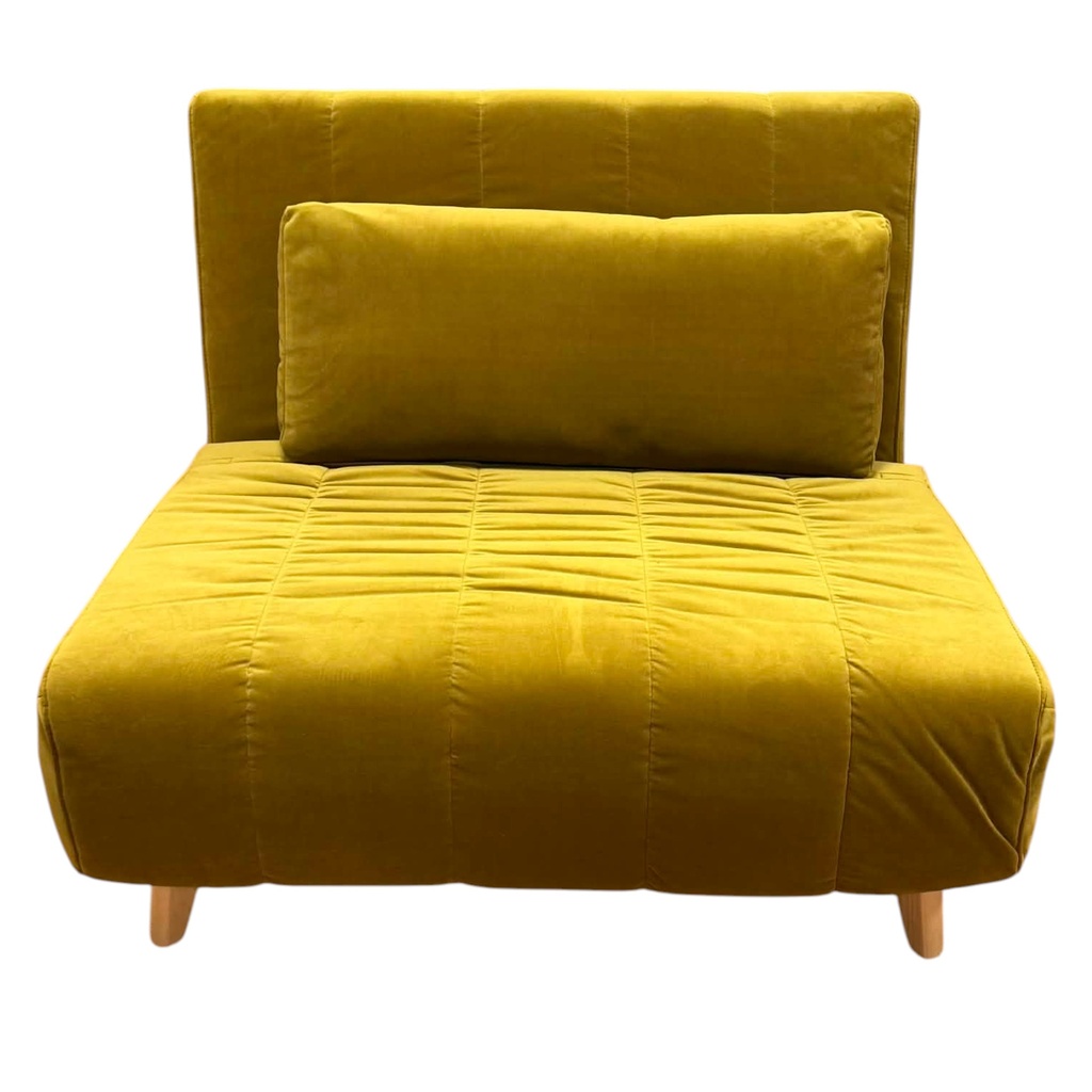 Fauteuil convertible EI2 Jaune Moutarde H82xL100xP90 / Couchage H26xL100xP190