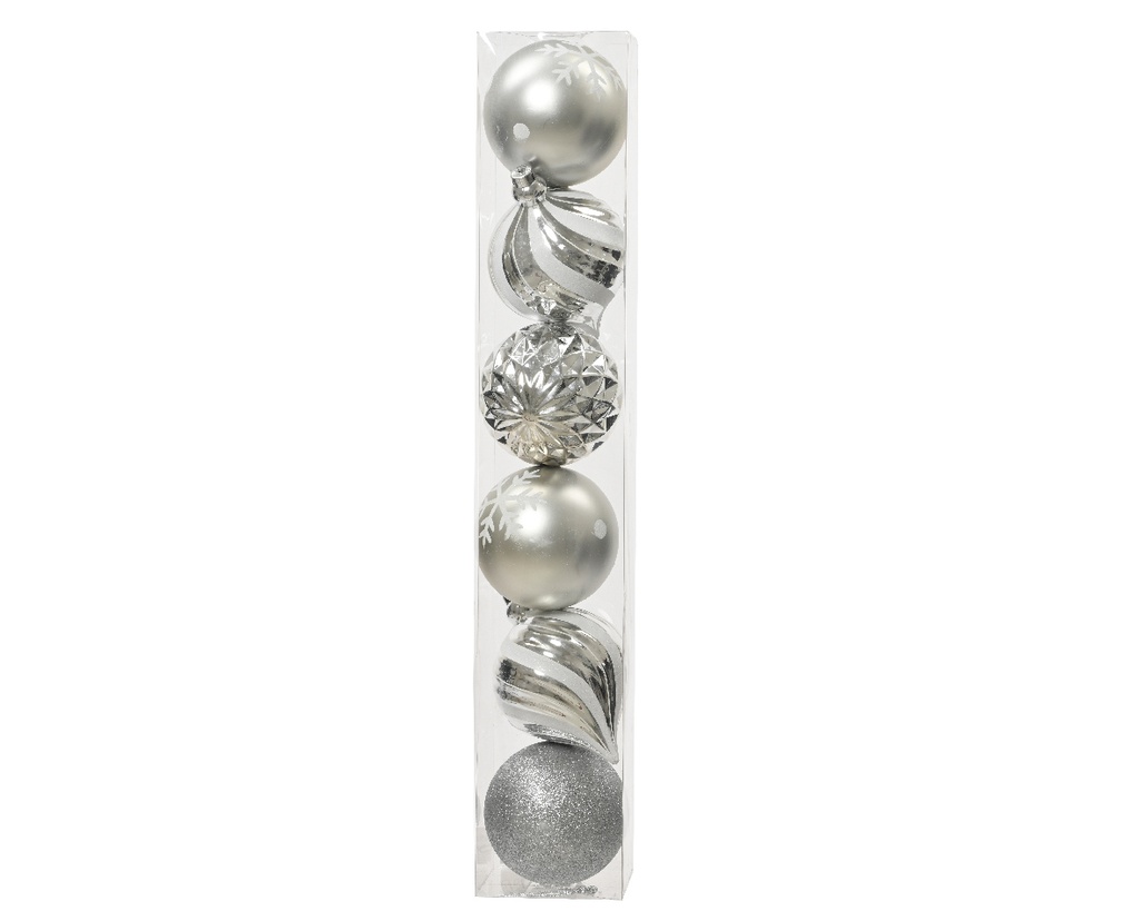 Boule de noel dia:15cm 6pcs Argent