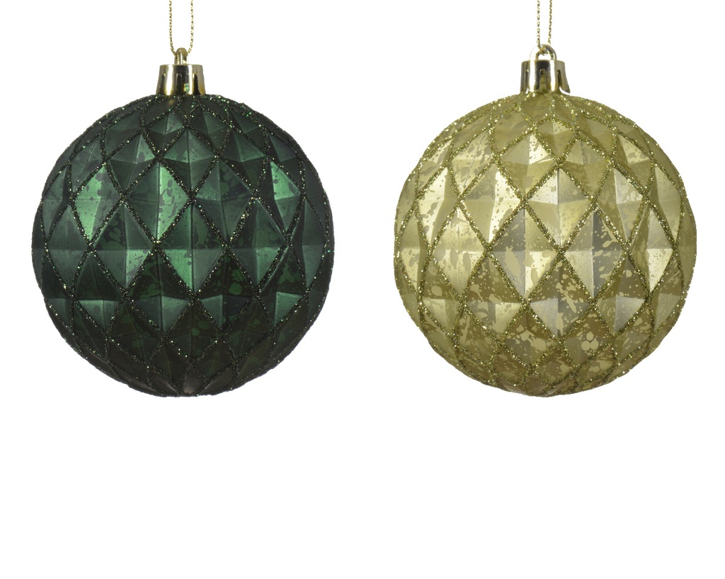 Boules de noel dia:8cm 2colories pistache et Vert