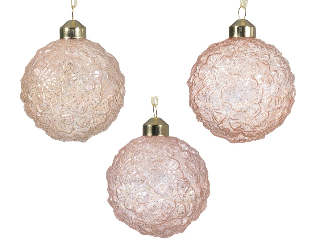 Boule de noel mix dia:8cm Rose