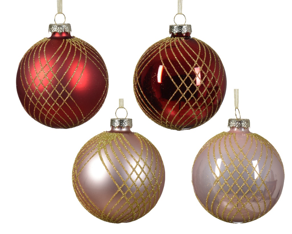 Boule de noel mix dia:8cm Rose (copie)