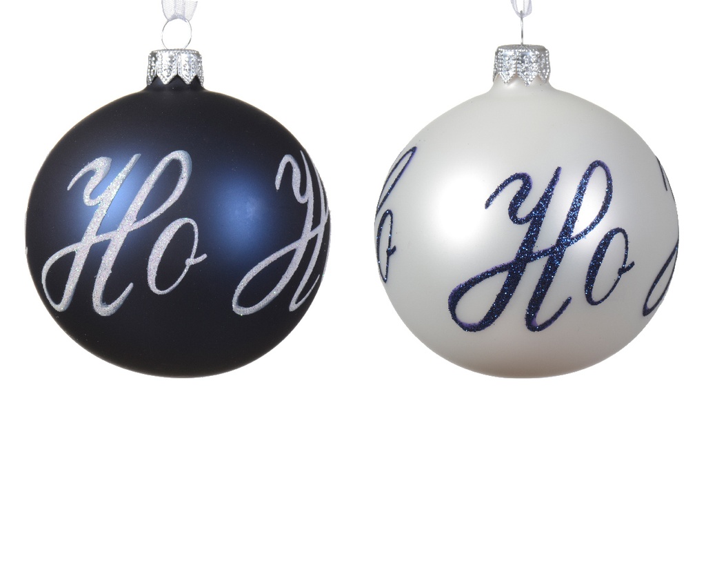 Boule de noel mix dia:8cm HO HO