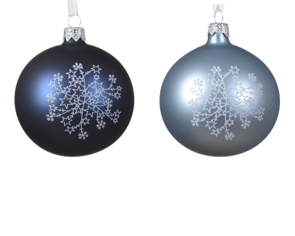 Boule de noel mix dia:8cm Bleu