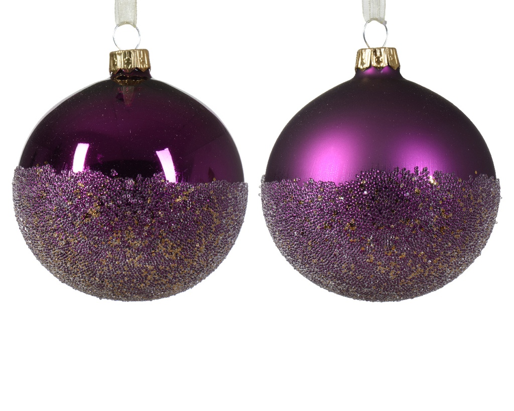 Boule de noel dia:8cm Violet