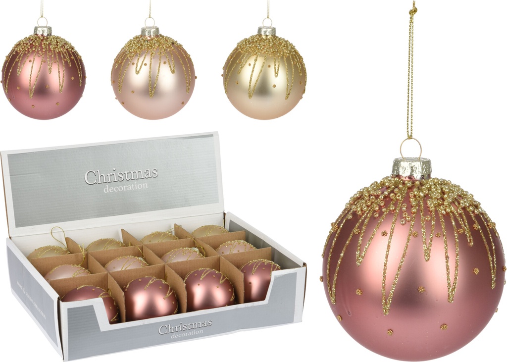 Boule de noel zigzag 8cm