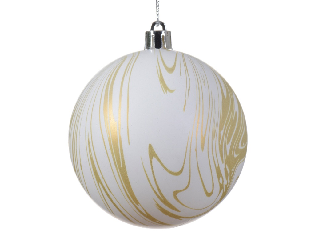 Boule de noel Nebuleuse dia:8cm Blanc Hiver