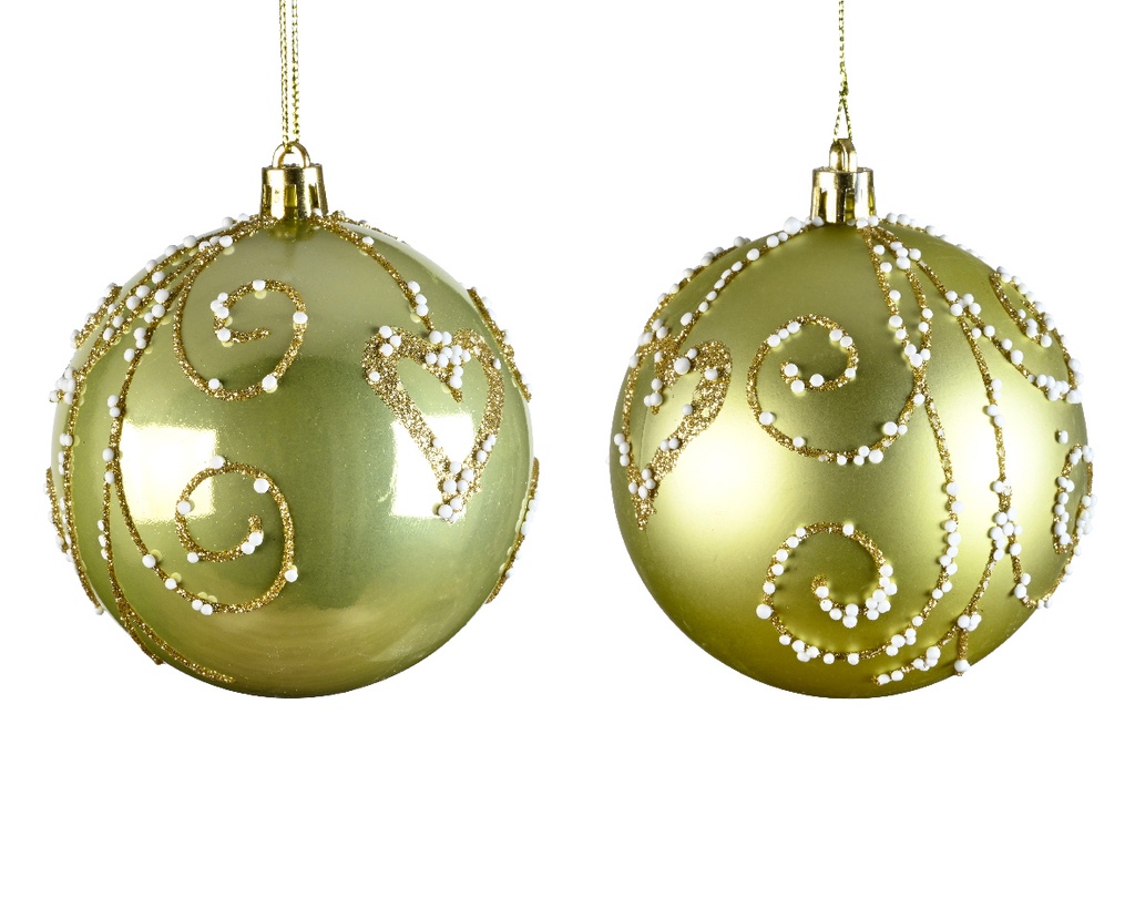 Boule de noel dia:8cm Pistache