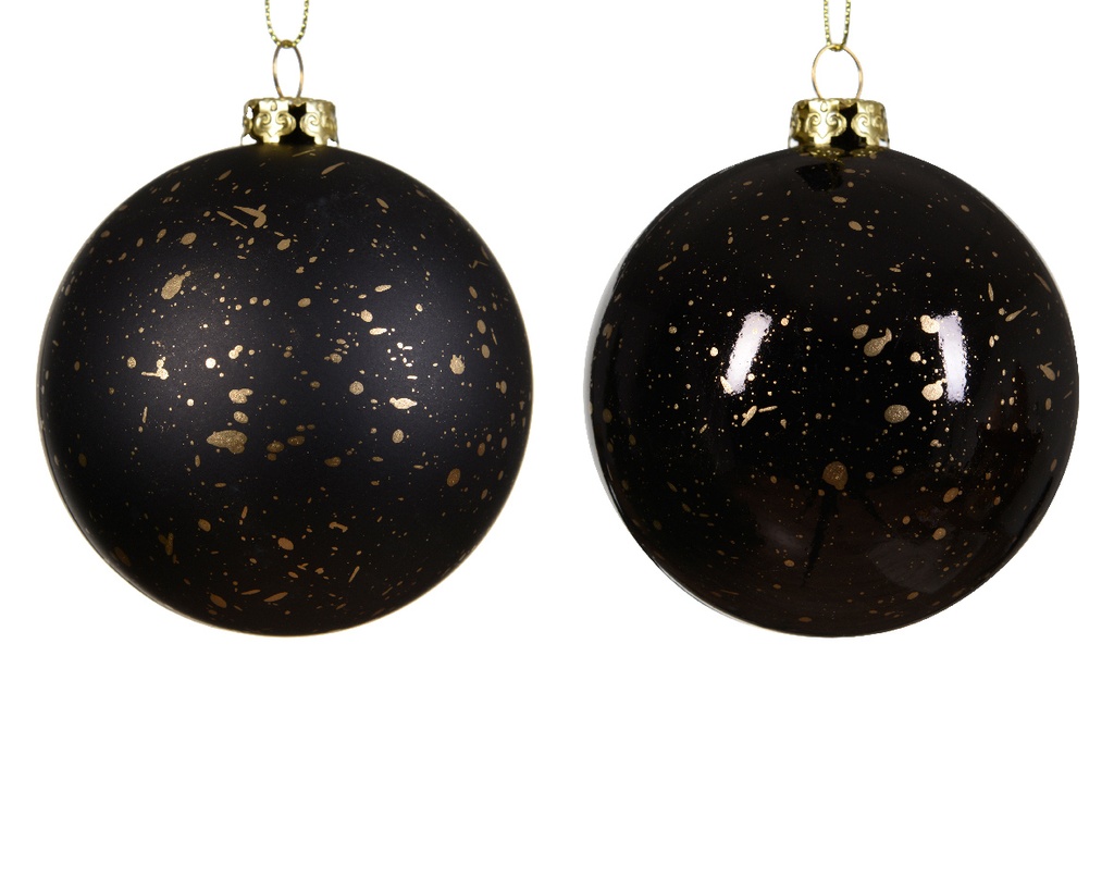 Boule de noel dia:8cm Noir