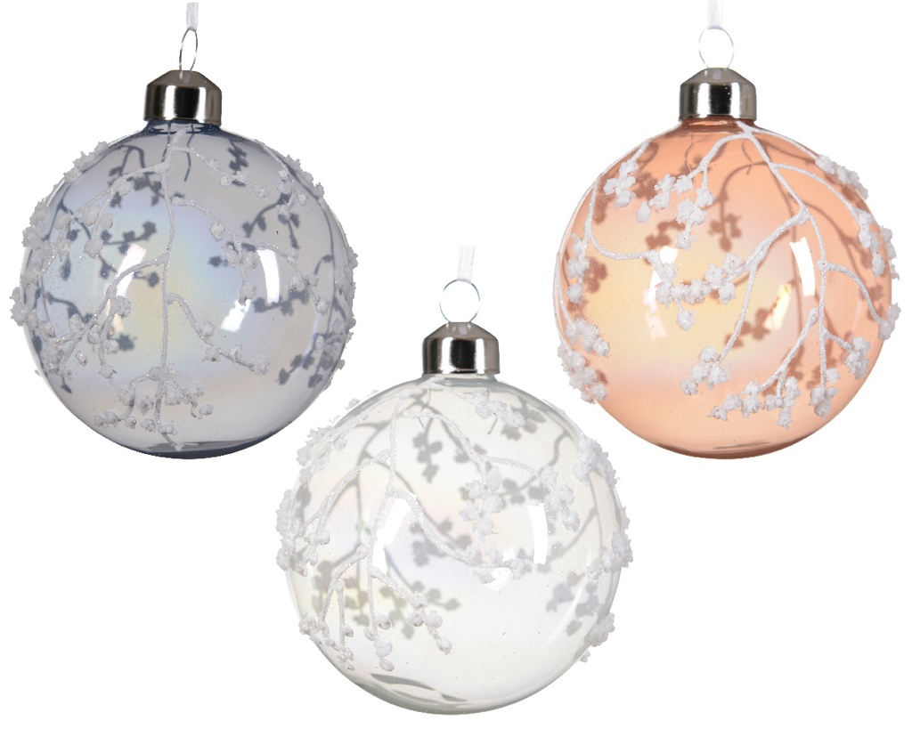 Boule de noel dia:8cm assorti