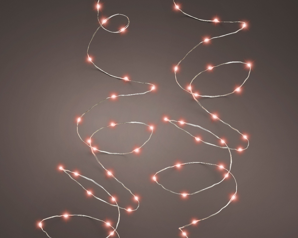 Guirlande lumineuse micro led Argent/Rouge 1200cm