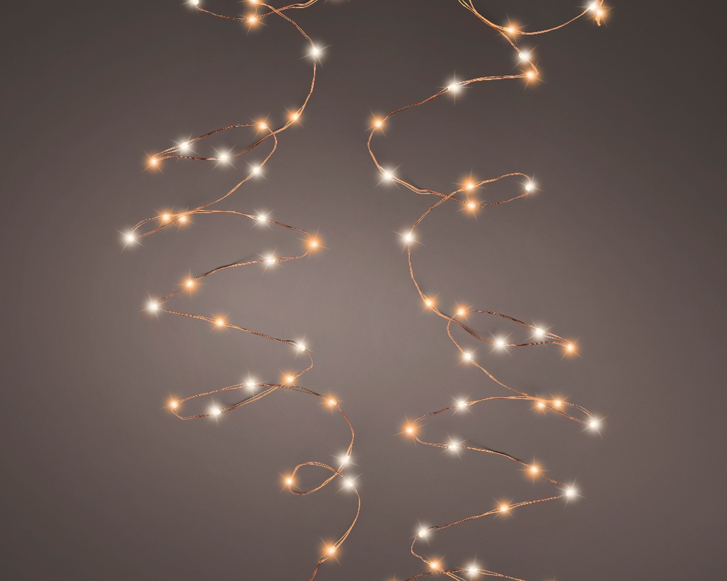 Guirlande lumineuse micro led Or/Blanc Chaud 1200cm