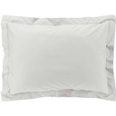 Taie d'oreiller VP 50x70cm percale uni 78 fils PERCALINE Blanc + point bourdon