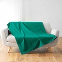 Plaid 180x220cm polycoton uni LUCILE Emeraude