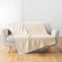 Plaid 220x240cm polycoton uni LUCILE Naturel