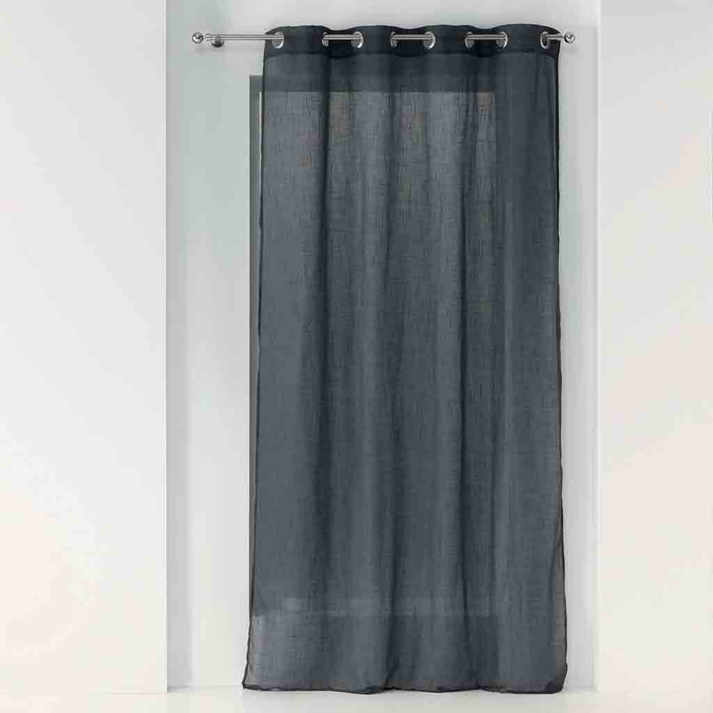 Panneau à œillets 140x240cm effet lin tissé ZAZY Anthracite