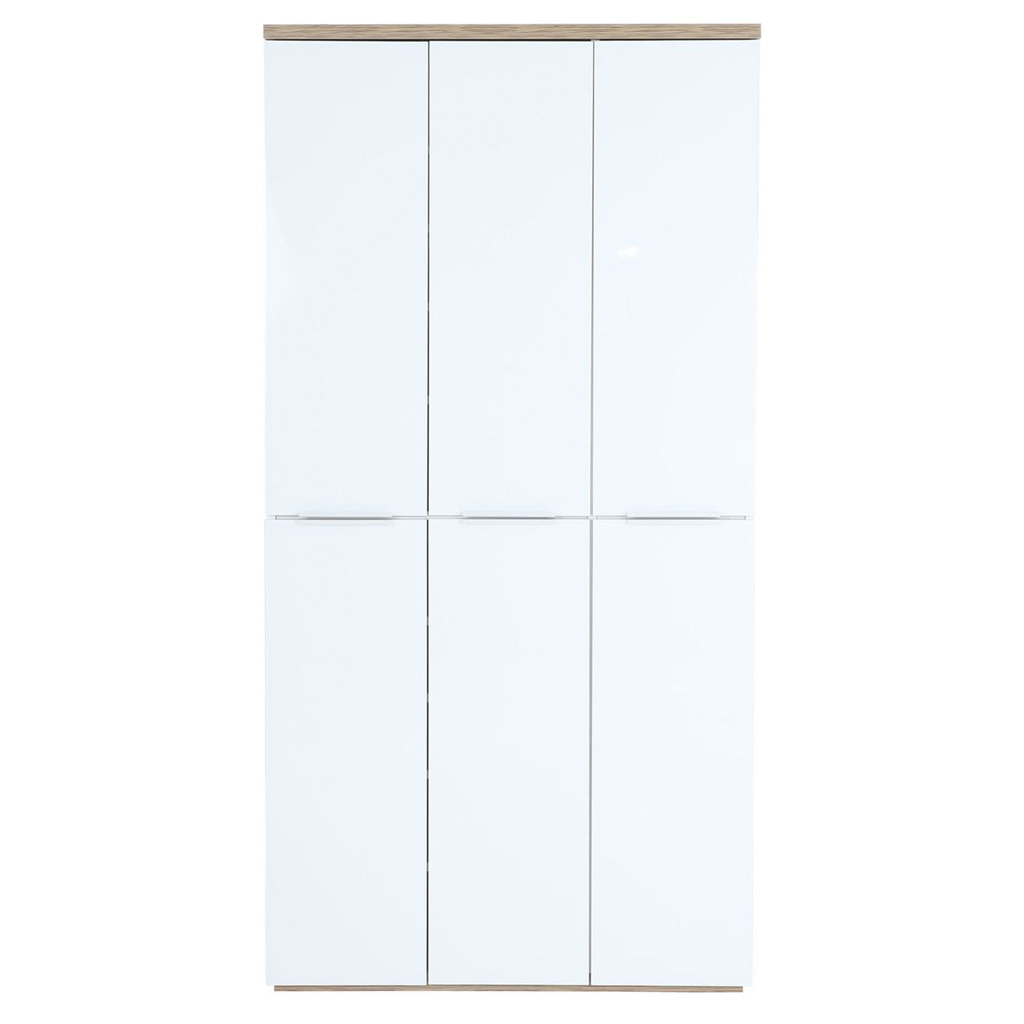 Armoire MUNDI 6 portes et étagères ajustables H200xL101xP35cm