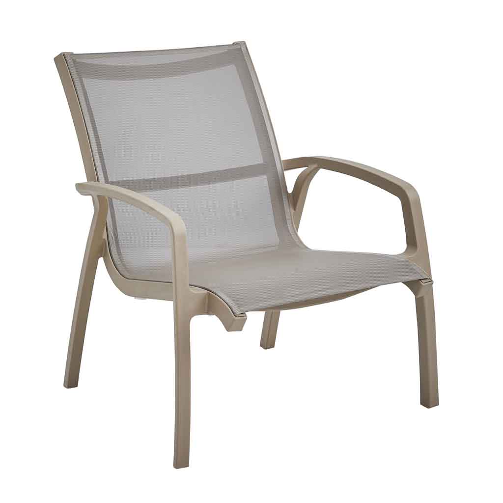 Fauteuil lounge Taupe textilène taupe 84*71*83