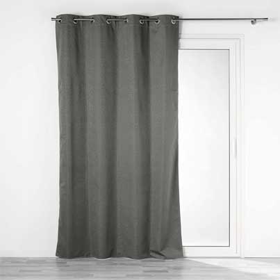 Rideau à oeillets 135x260cm 100% polyester occultant/jacquard DARKO Anthracite