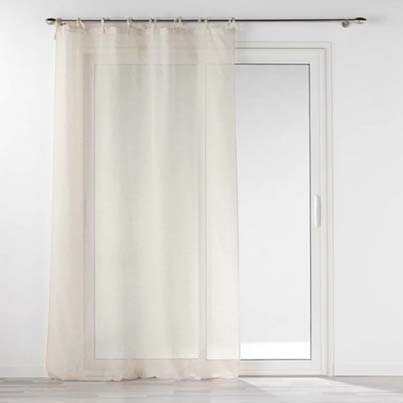 Panneau à nouettes 140x240cm voile effet lin tissé NORINE