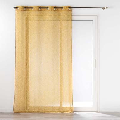 Panneau à oeillets 140x240cm effet lin tisse imprimé SOLEA Miel