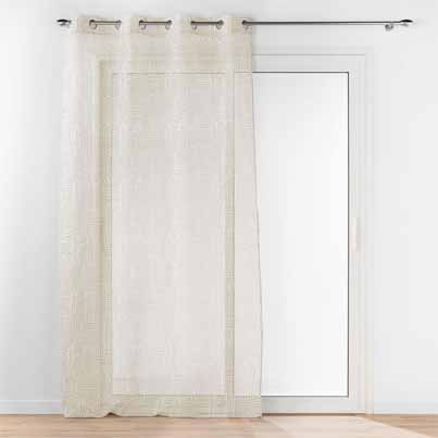 Panneau à oeillets 140x240cm voile sable imprime pandore blanc (copie)