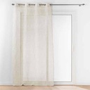 Panneau à oeillets 140x280cm voile sable imprimé PANDORE Blanc