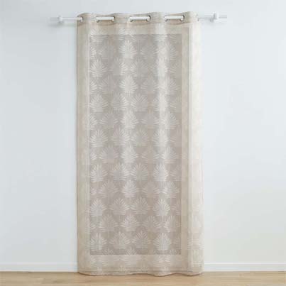 Panneau à oeillets 140x240cm voile tisse applique karla blanc (copie)