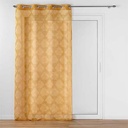 Panneau à oeillets 140x240cm voile tissé appliqué LEVITA Ocre