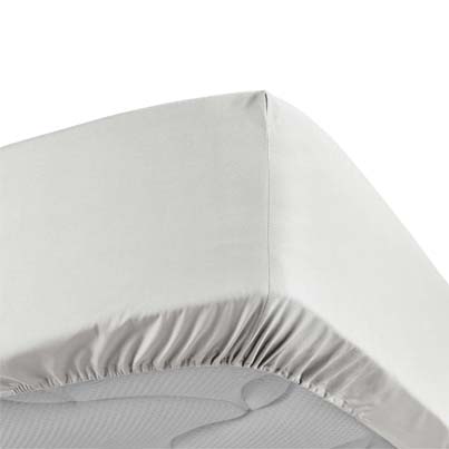 Drap housse 2P 160x200cm percale uni 78 fils PERCALINE White
