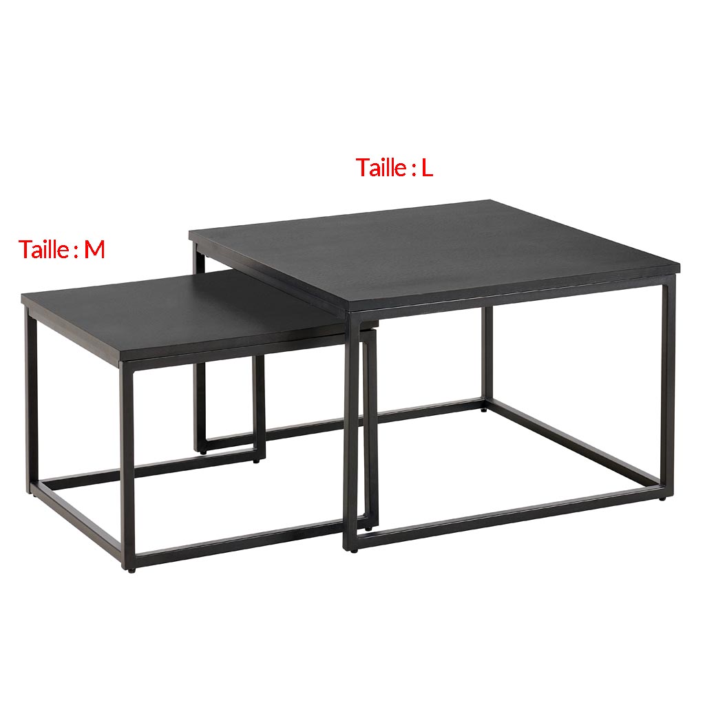 Table basse L H45xL70xP70cm Noir