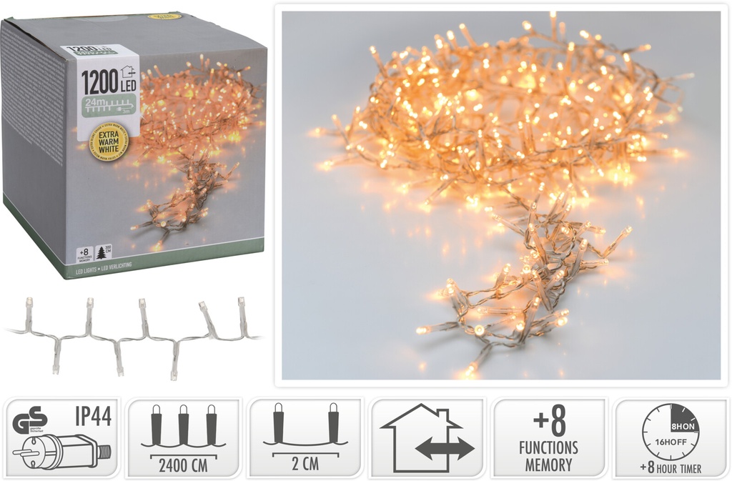 Guirlande lumineux micro cluster 1000led  Blanc Chaud (copie)