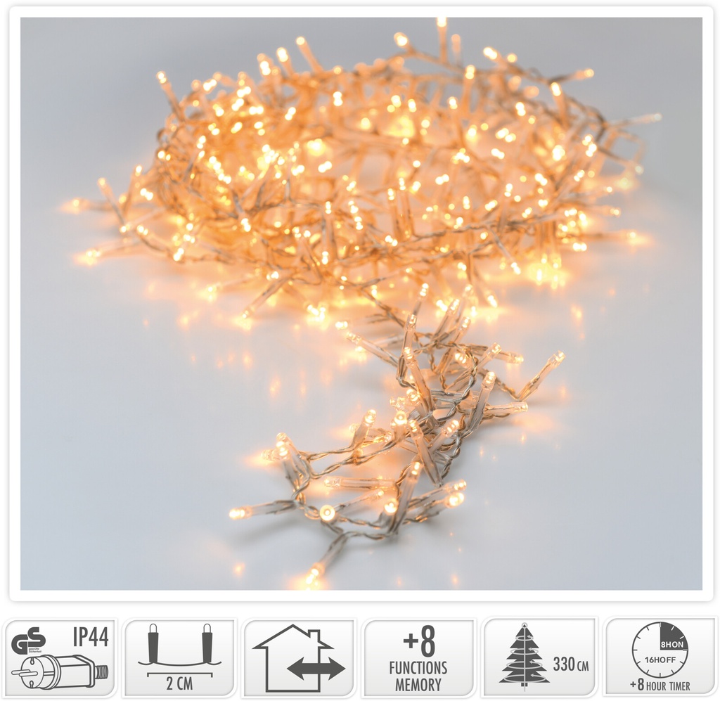 Guirlande lumineuse 1800led 36m Blanc Chaud