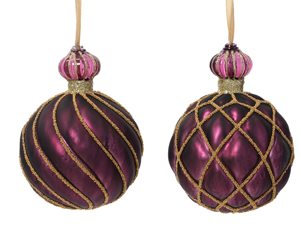 Boule de noel dia:8cm Dark Mauve