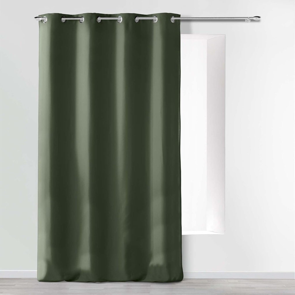 Rideau à oeillets 140x260cm microfibre uni ABSOLU Kaki