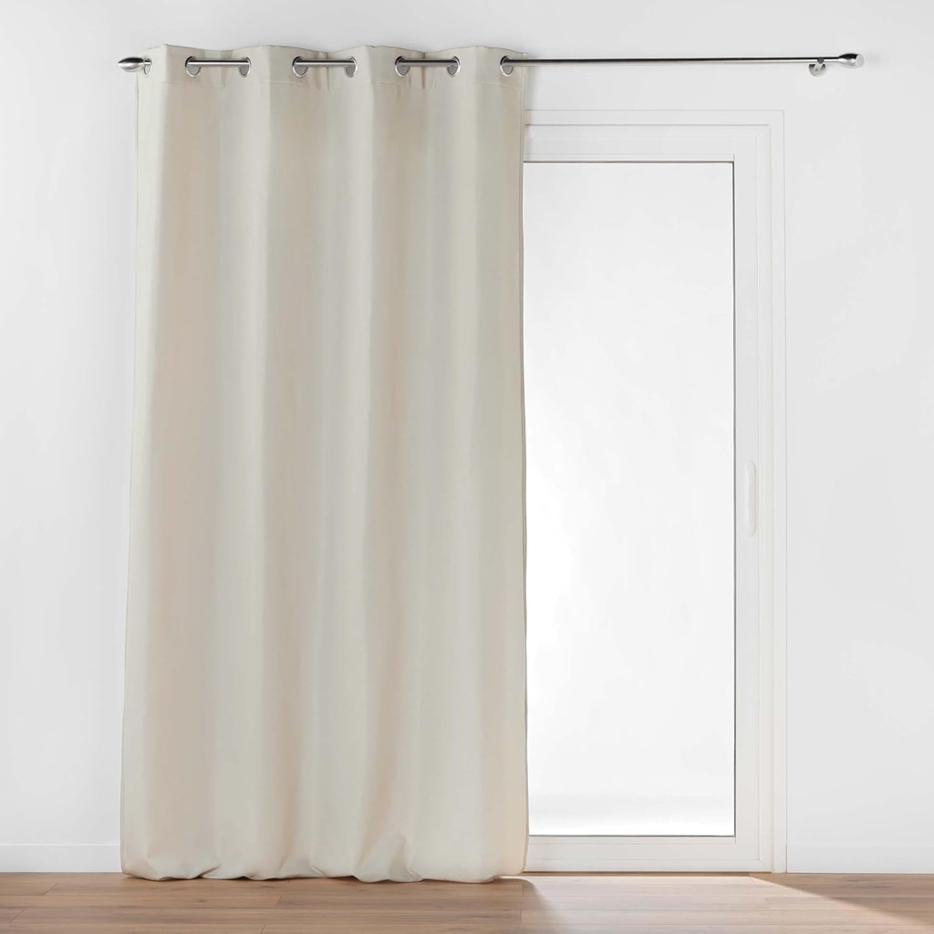 Rideau à oeillets 135x260cm isolant thermique microfibre MICROPOLAR Lin