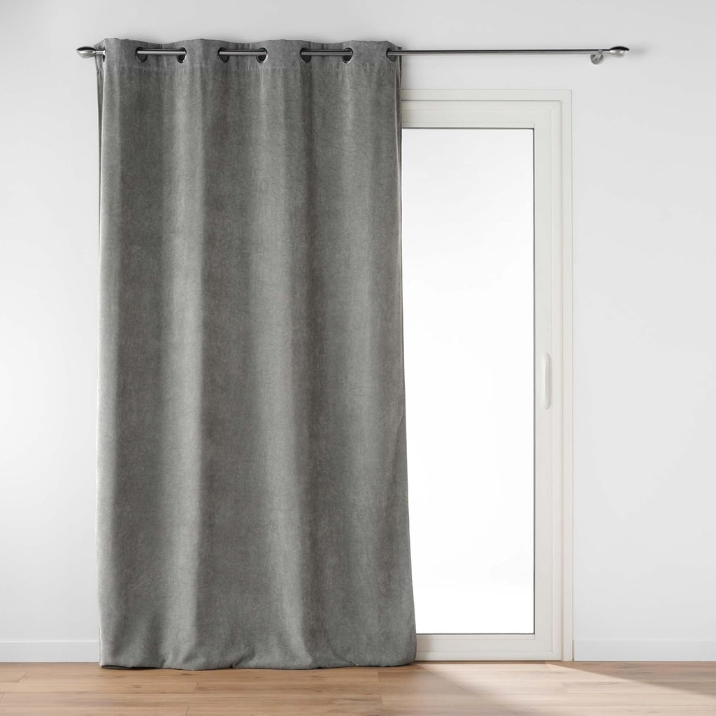 Rideau à oeillets 135x260cm velours uni novana lin 100% polyester