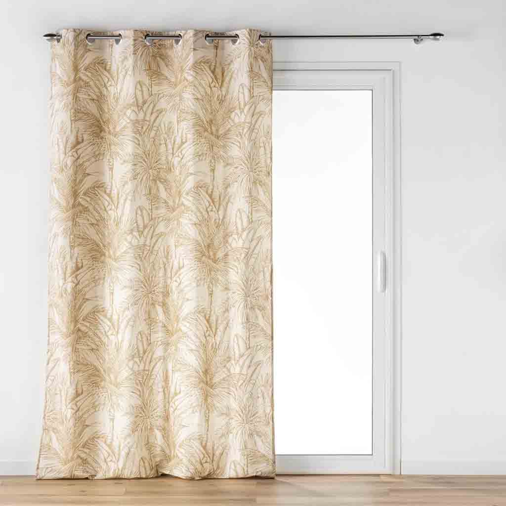 Rideau à oeillets 140x260cm polyester uni+fils metalisse zeline terracotta (copie)