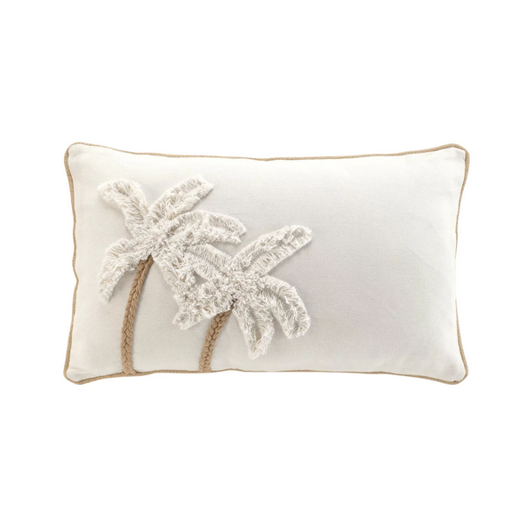 Coussin déhoussable compressé passepoil 30x50cm coton tressé + tufté SAHARA
