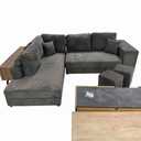 Sofa convertible d'angle droite Gris foncé KARINA H85xL278xP218cm / Couchage H40xL220xP120cm (copie)