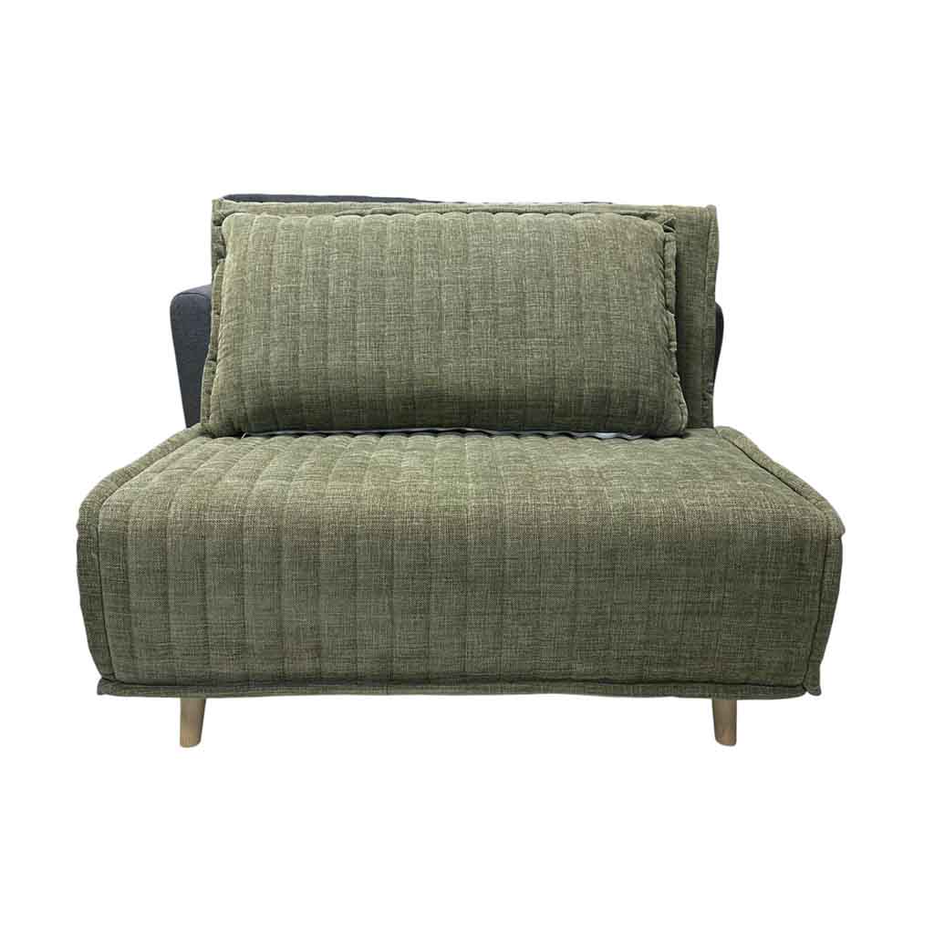 Fauteuil convertible Vert clair H83xL100xP78cm / couchage H26xL100xP190cm