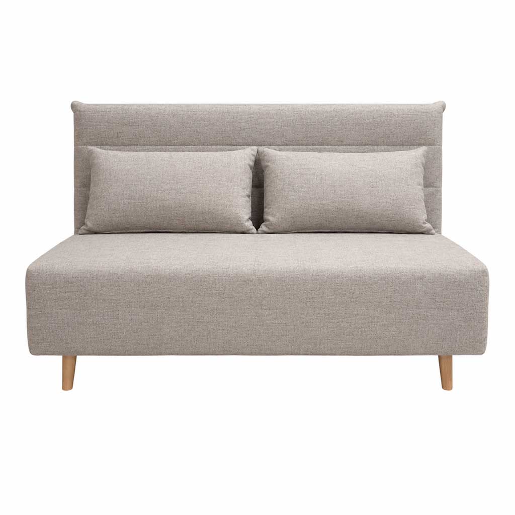 Canape convertible Marron clair H42xL145xP65cm / couchage H24xL145xP190cm