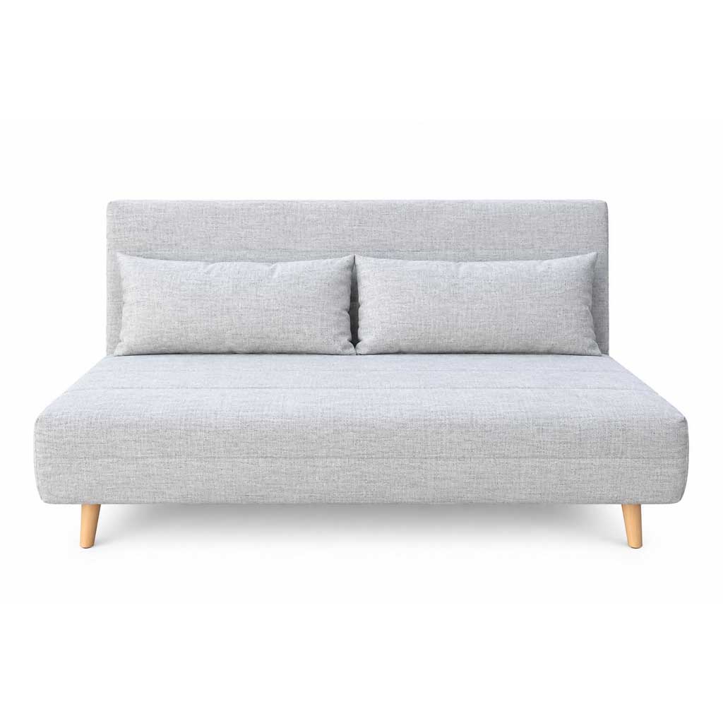 Canape convertible Gris H42xL145xP65cm / couchage H24xL145xP190cm
